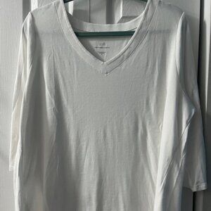 J. Jill Pima 3/4 Sleeve V Neck Top